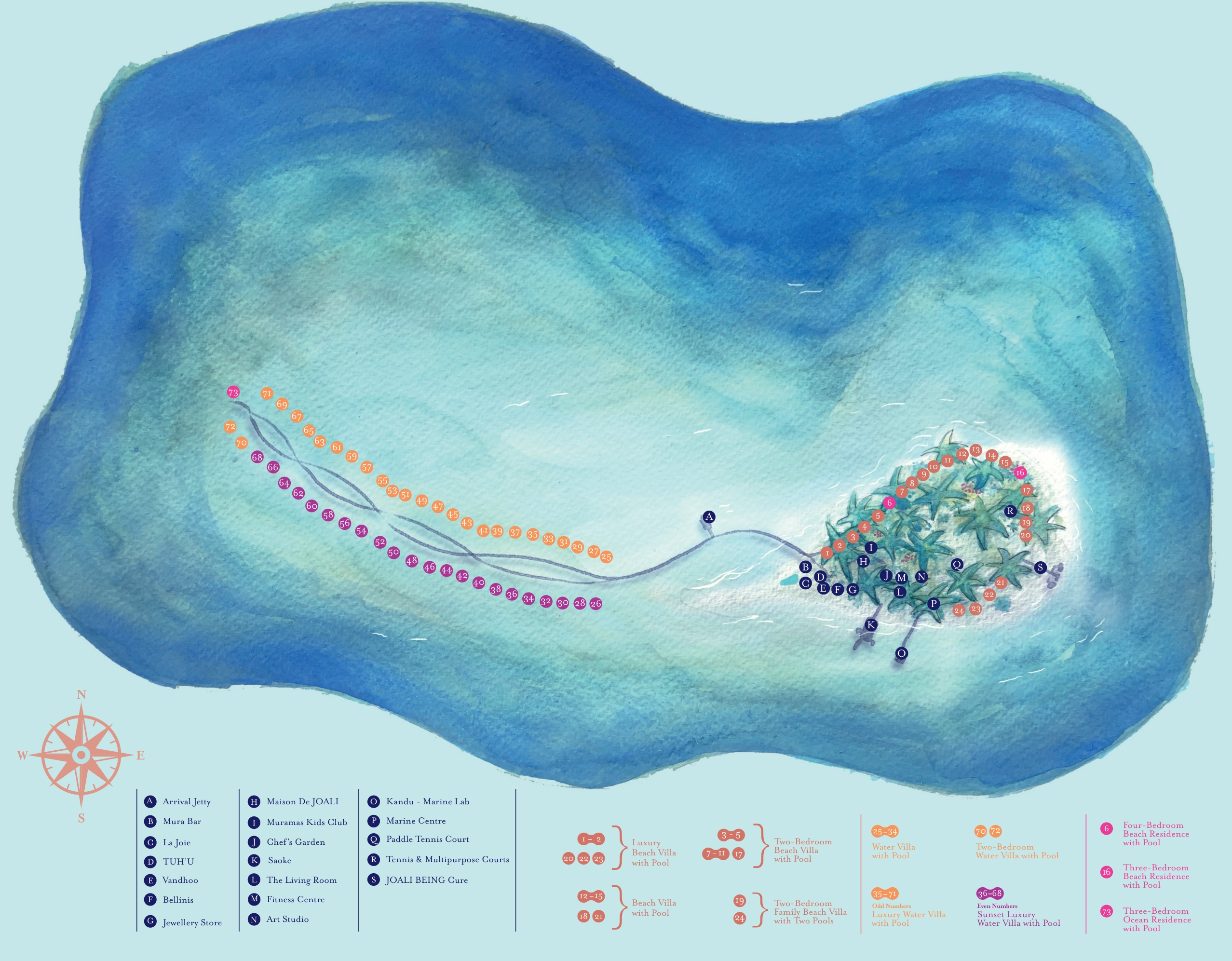 JOALI Maldives · Resort-Map