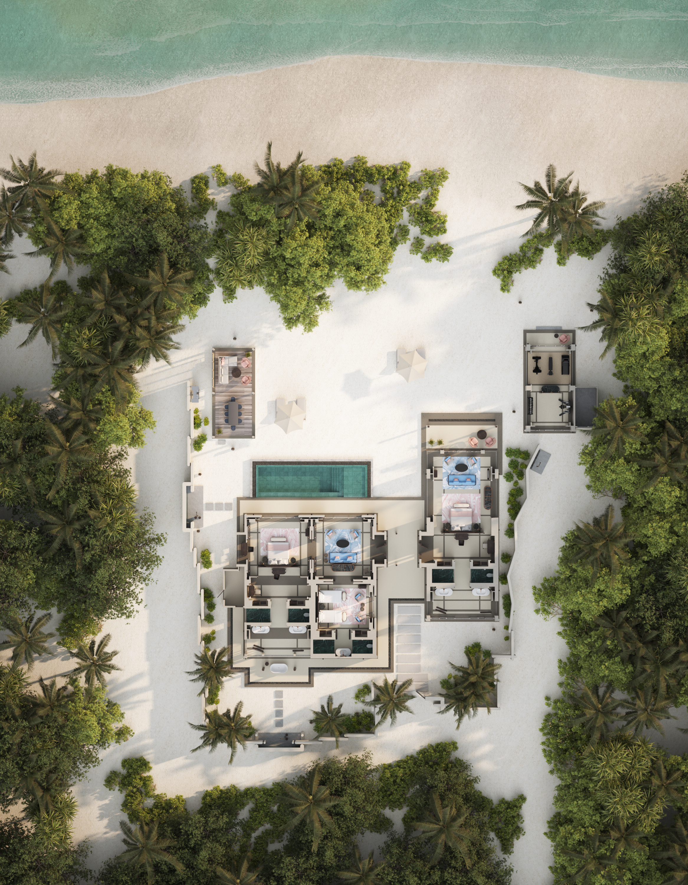 JOALI Maldives · Three Bedroom Beach Residence With Pool – Grundriss