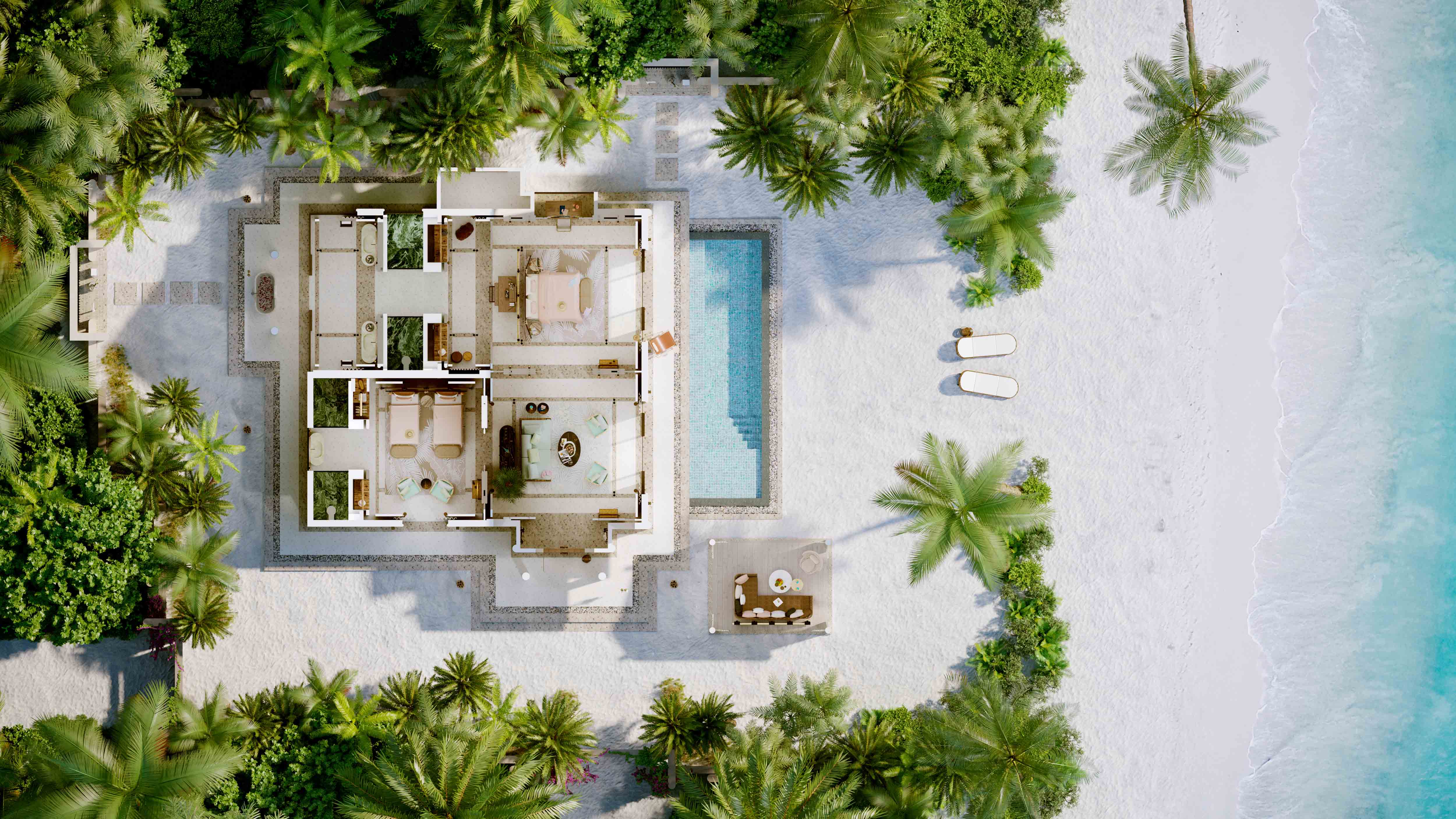 JOALI Maldives · Two Bedroom Beach Villa With Pool – Grundriss
