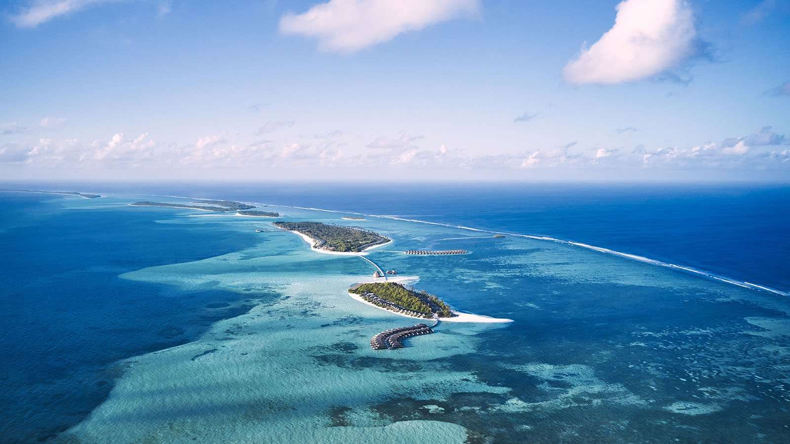 Jawakara Islands Maldives · Luftaufnahme beider Inseln