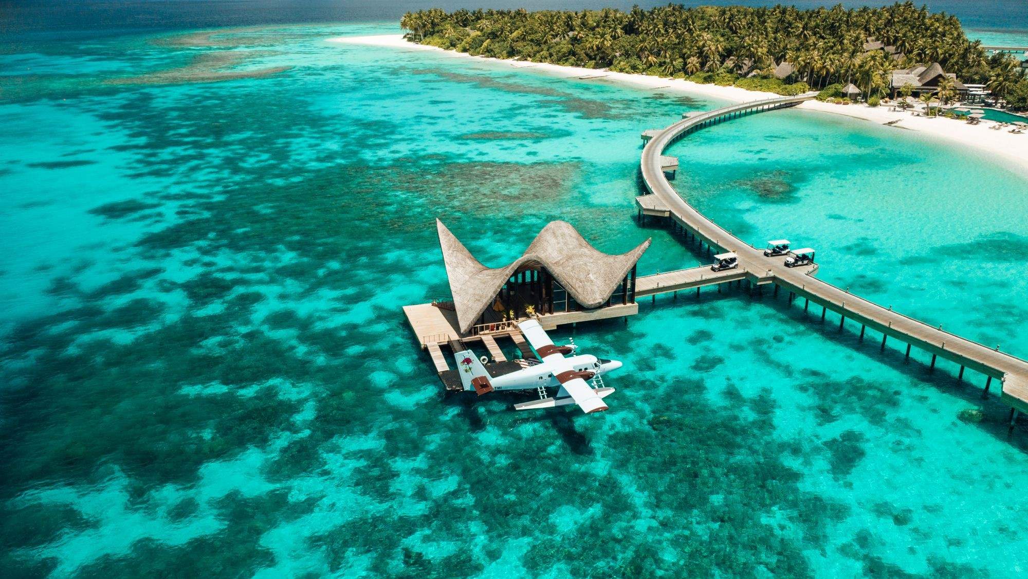 JOALI Maldives · Luftansicht der Insel und Lagune