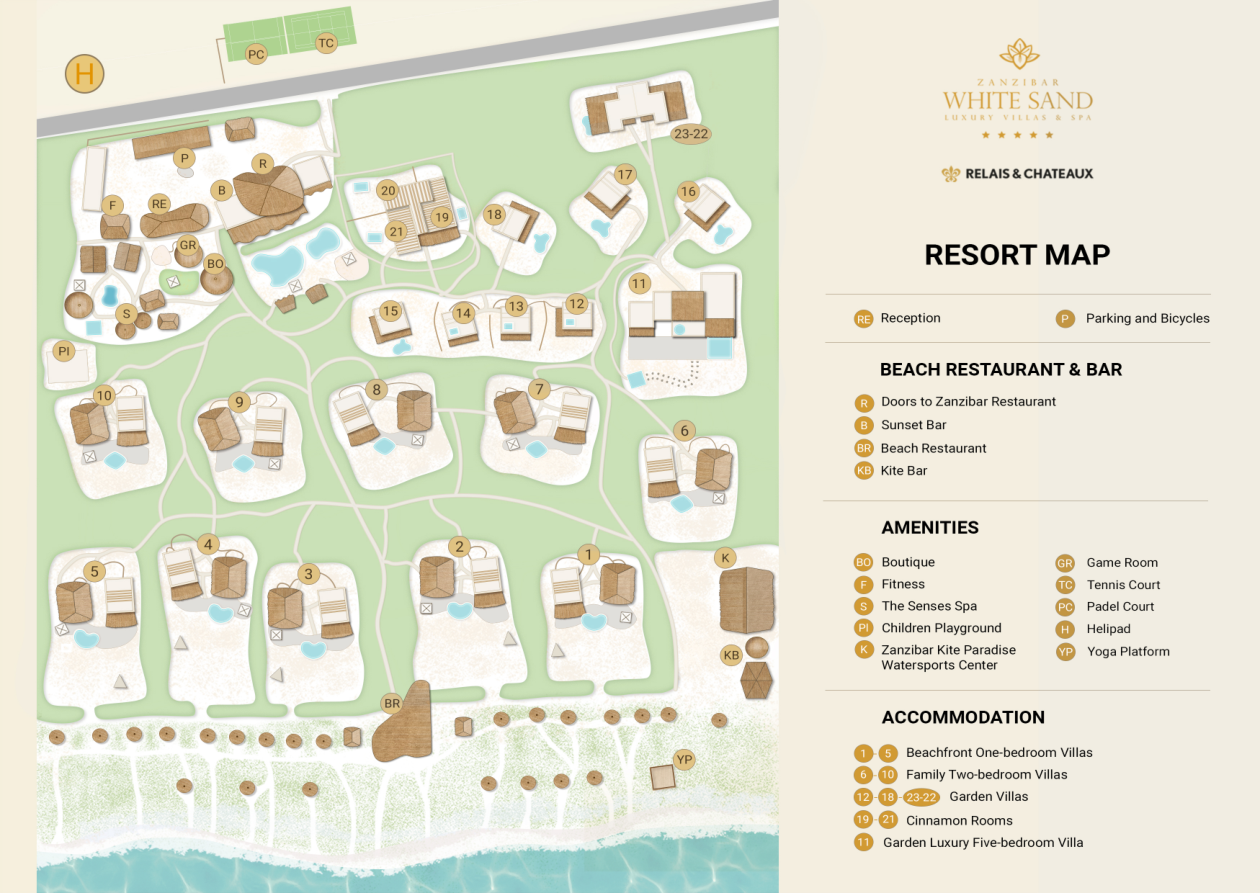 Zanzibar White Sand Luxury Villas & Spa · Resort-Map