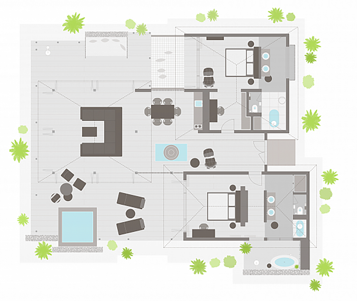Zuri Zanzibar · Grundriss · Ocean-front Two Bedroom Villa