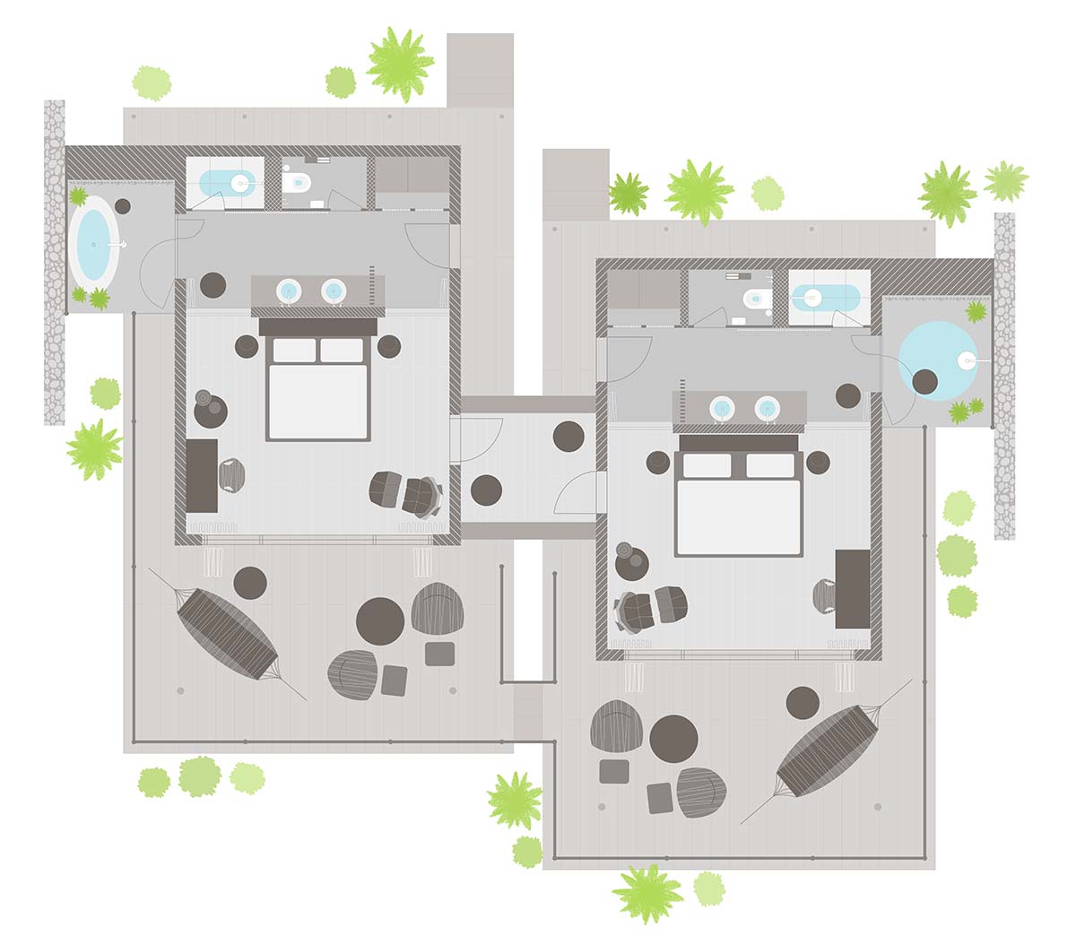 Zuri Zanzibar · Grundriss · Bungalow With Interconnecting Option