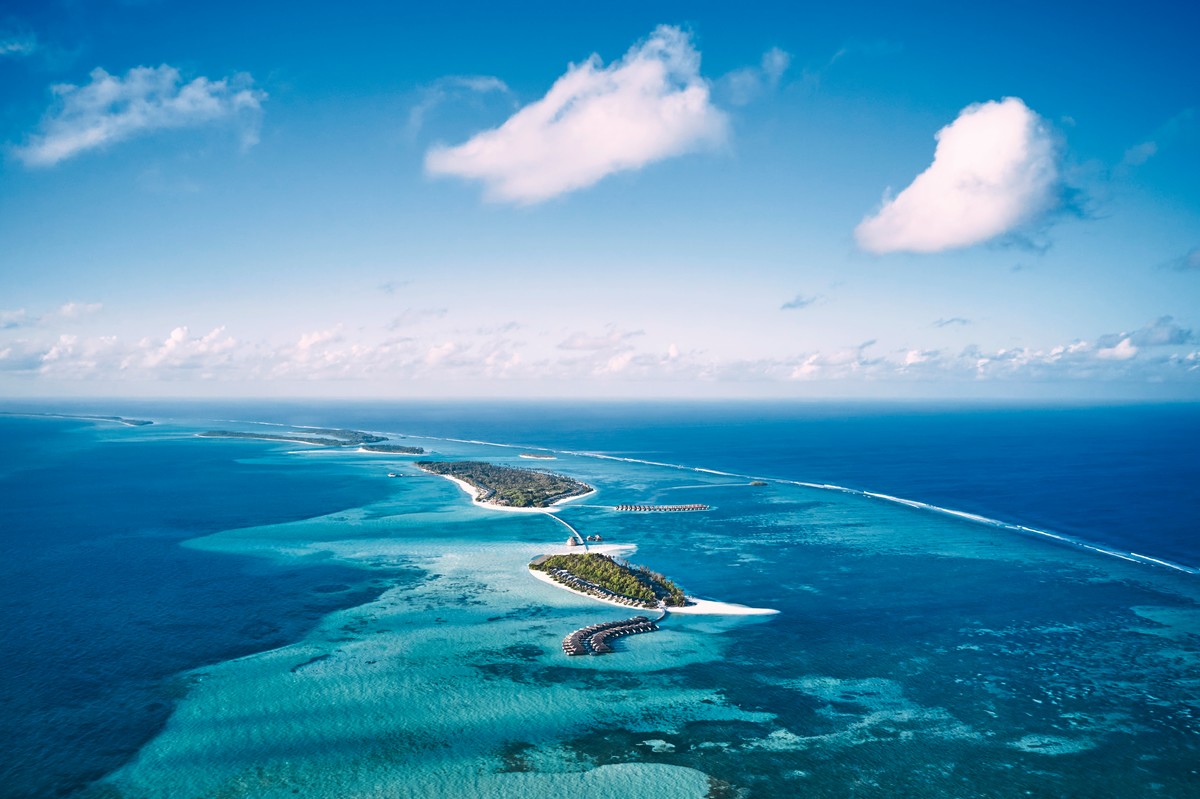 Jawakara Islands Maldives · Jawakara: zwei Inseln, verbunden über der Lagune