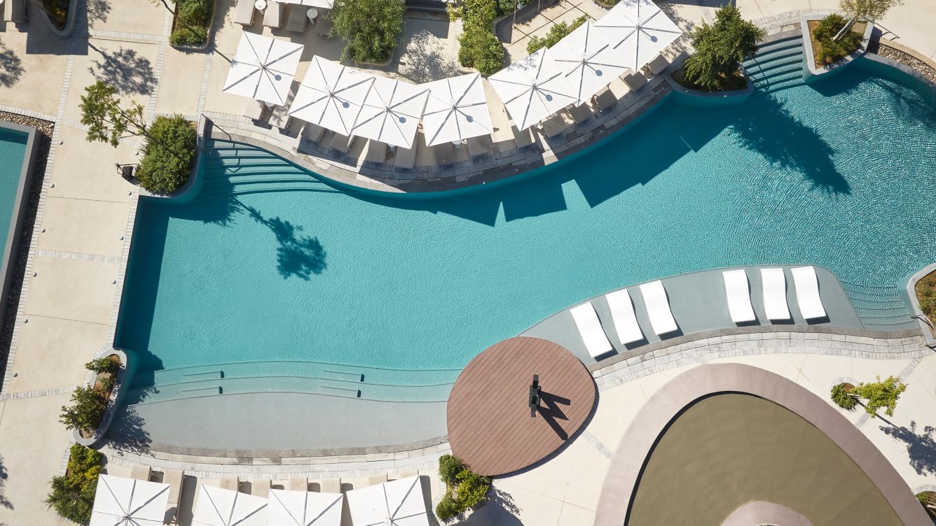 W Costa Navarino · Aerial View from WET Deck Pool