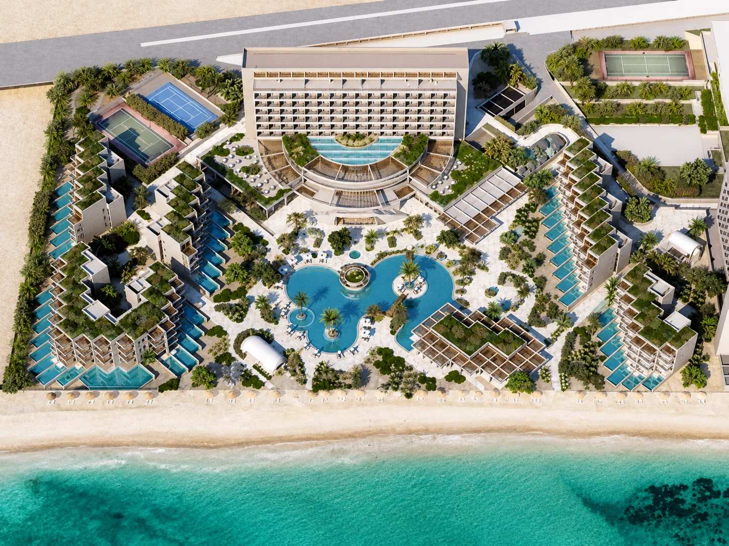 Avelia MGallery Rhodes · Resortübersicht aus der Luft · Modellbild
