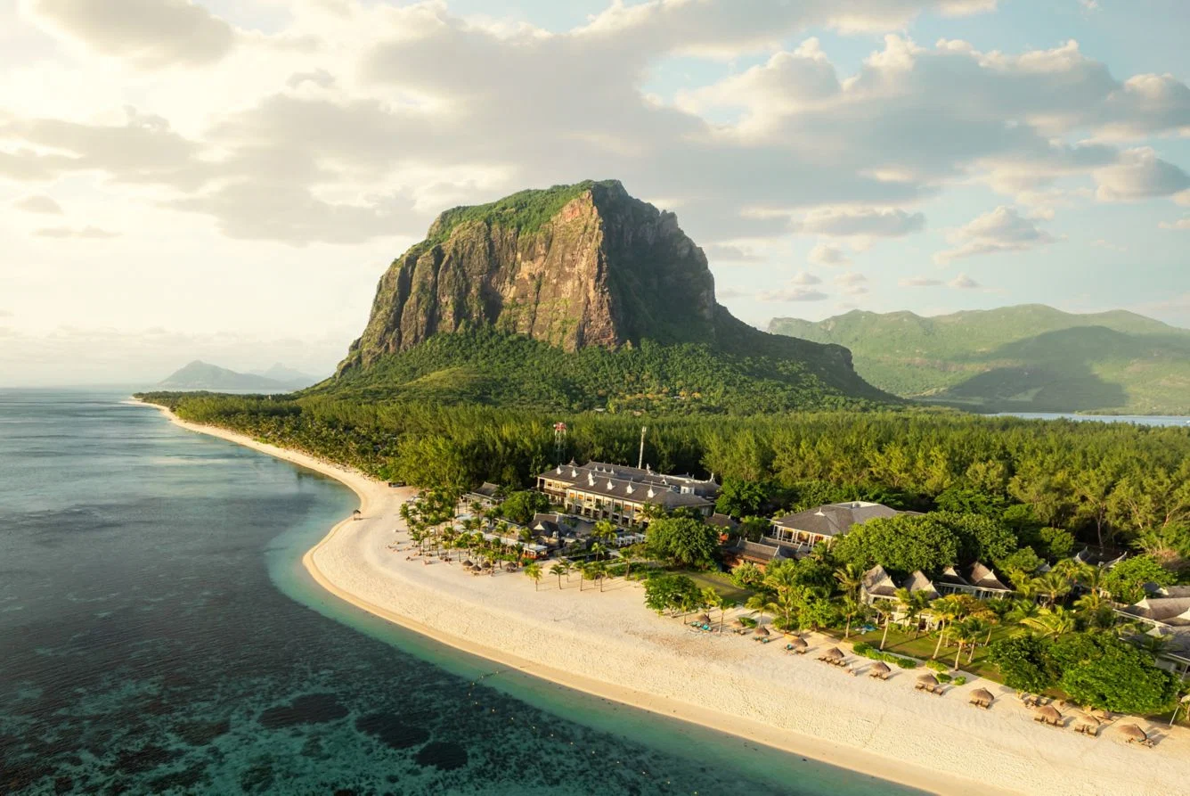 The St. Regis Le Morne Resort, Mauritius · Aerial Overview and the ocean