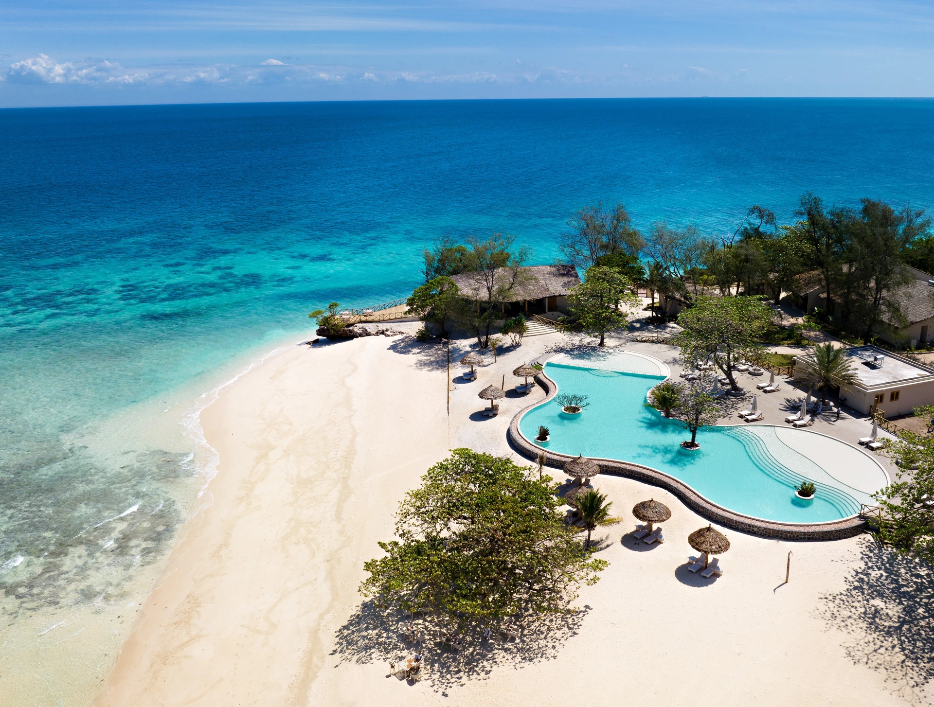 Bawe Island Zanzibar · Poolbereich am Sandstrand