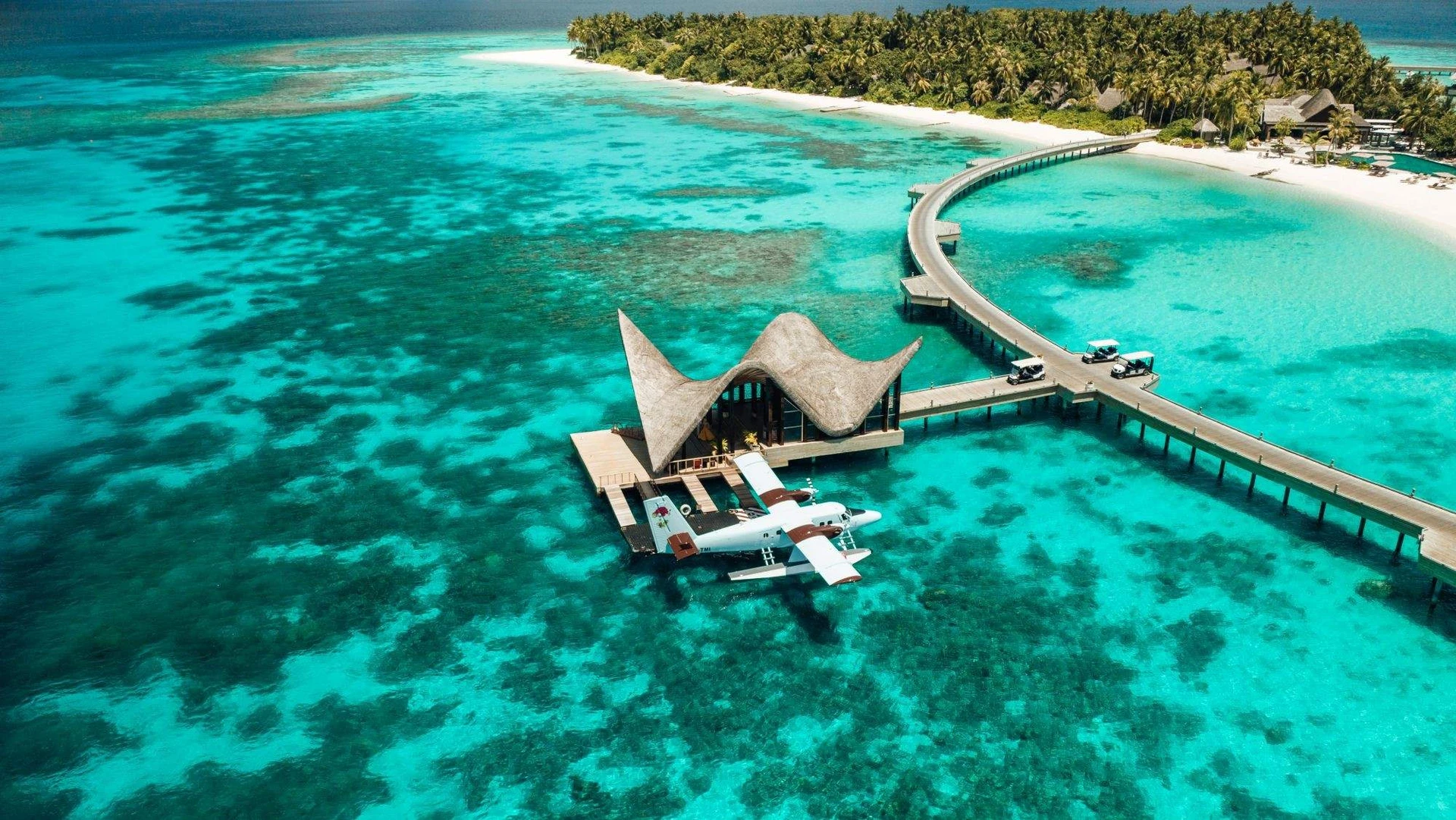 JOALI Maldives · Luftansicht der Insel und Lagune