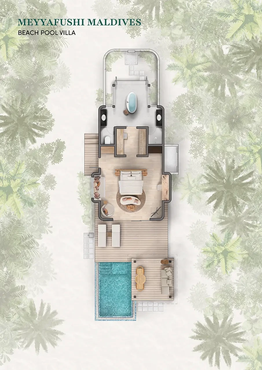 Meyyafushi Maldives · Beach Pool Villa – Grundriss