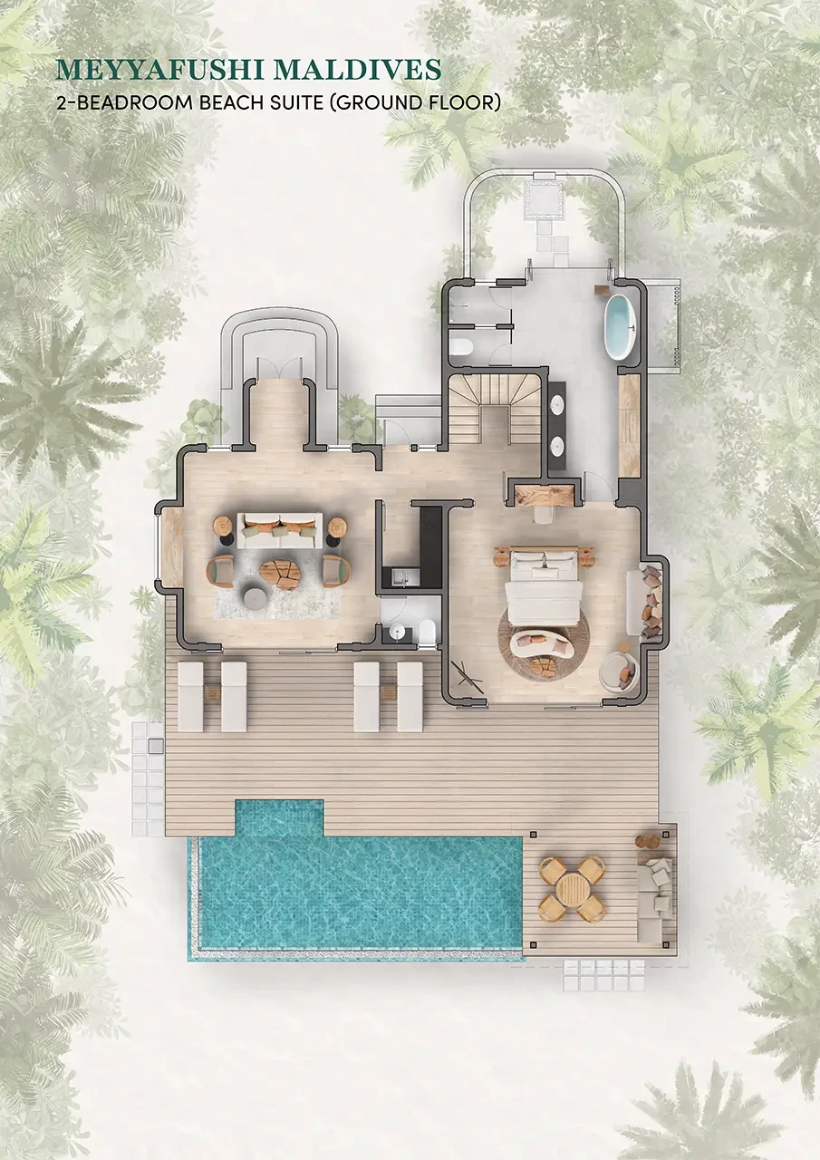 Meyyafushi Maldives · 2-bedroom Beach Suite – Grundriss