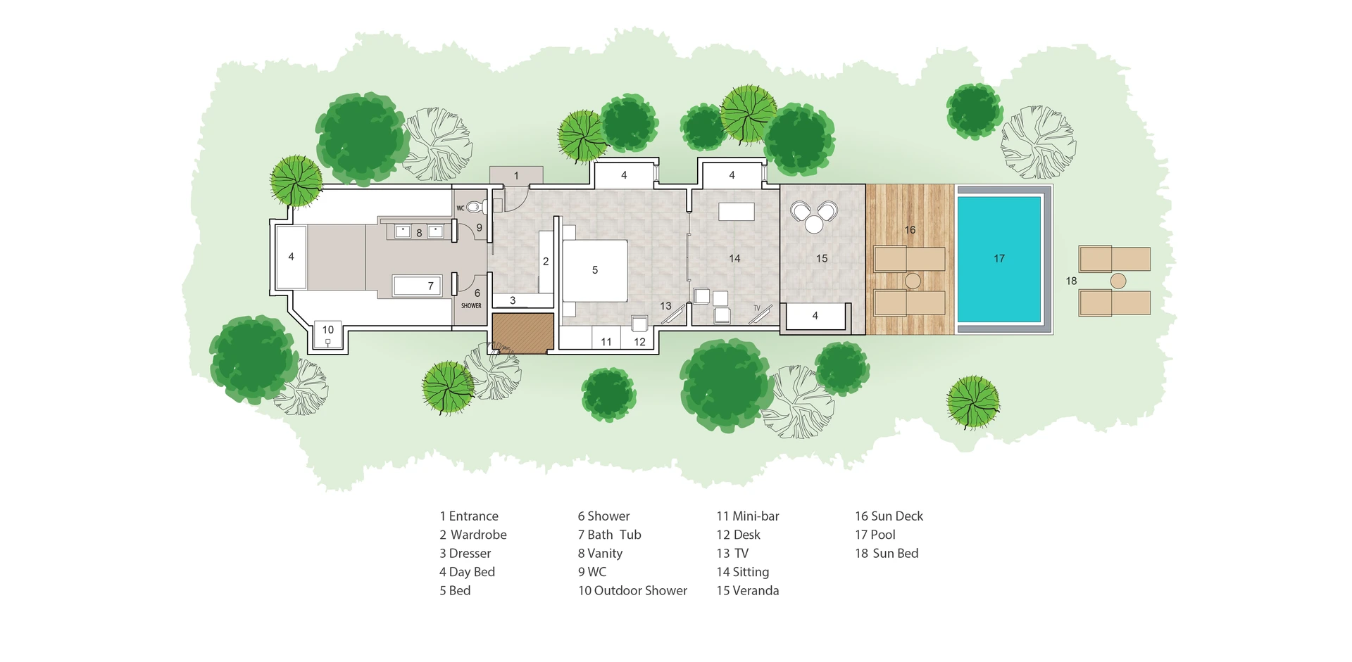 Sun Siyam Iru Veli · Family Beach Villa with Pool – Grundriss