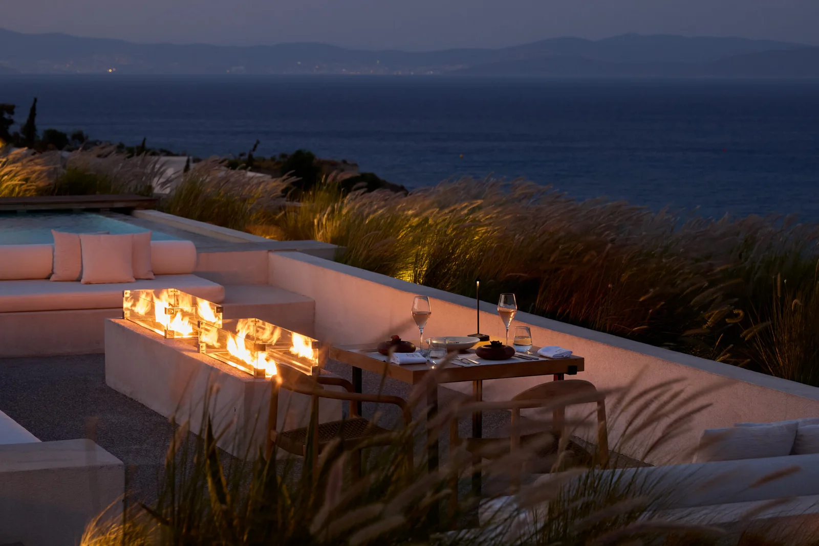 Private Dining – Outdoor Fireplace Sea View Dinners